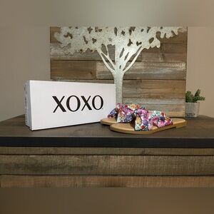 ⭐️XOXO Women's Menata Flat Sandal Multi Floral Size 11M